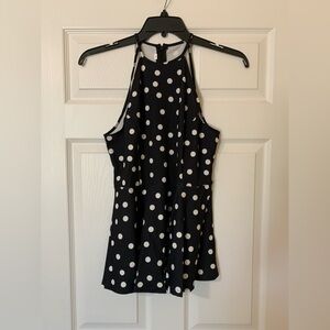 Black and White Polka‎ Dot Tank Top Size L Retro Y2K Coquette